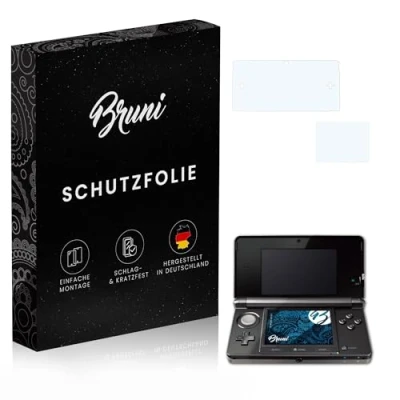 Abbildung von Bruni Schutzfolie kompatibel mit Nintendo 3DS 2011 Folie, glasklare Displayschutzfolie (2er Set)