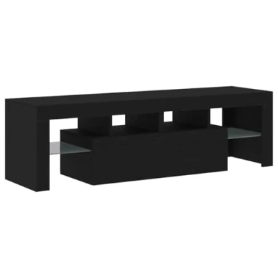 Abbildung von vidaXL TV Schrank mit LED Leuchten Schwarz Eichen Optik 140x36,5x40 cm