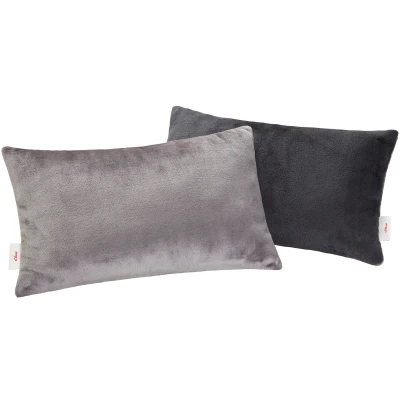 Abbildung von s.Oliver Doublesoft Kissenbezug 030x050 cm super kuschelig &amp; weich, Polyesterflausch 2 Stück dunkelgrau