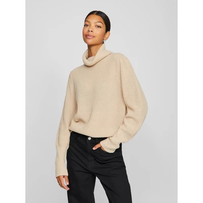 Abbildung von VILA Vilou Rollneck Strickpullover, Damen, Größe: Medium, Feather gray