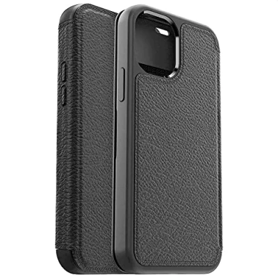 Abbildung von Otterbox Strada Leder Book Case Schwarz Apple iPhone 12 Mini