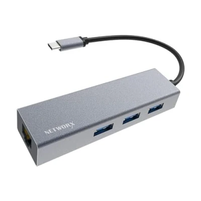 Abbildung von Networx USB C Hub, auf 3 x 3.0/Ethernet, Space grau