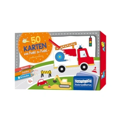 Abbildung von 50 Karten von Punkt zu Fahrzeuge: Mitnehmen, gestalten, verschenken (KARTOLINO Kinderspaßkarten)
