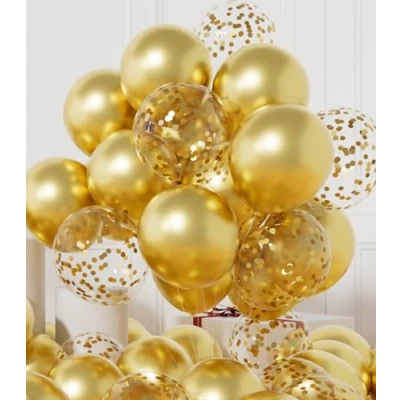 Abbildung von AULE Luftballons Gold Metallic Helium: 42 Stück 12 Zoll Goldene Konfetti Luftballon Latex Ballons Geburtstagsdeko Deko für Graduation Jahrestag Junggesellenabschied Geburtstag