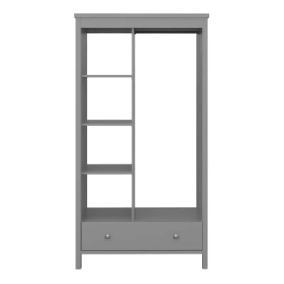 Abbildung von ebuy24 Kleiderschrank Tromsø ohne Türen 3 Ablagen, 1 Schu