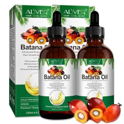 Abbildung von P Beauty Batana Öl 2x120ml Bio &amp; Vegan für Haare Haarwachstum Haarpflege Gesicht, Haut, Wimpern Nägel Nährt stärkt Haarwurzeln, Anti Haarausfall, Spliss, Schuppen