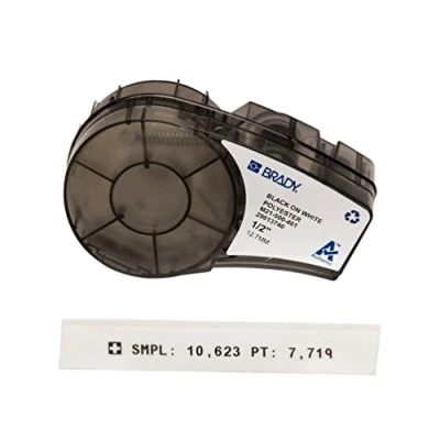 Abbildung von Brady (M21 500 461 AW) Polyesterband für BMP21 PLUS; LAB; 12.70 mm x 6.40 m Schwarz auf Weiß