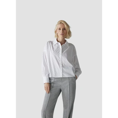 Abbildung von LeComte Klassische Bluse &quot;LeComte in Weiß mit dezenten Glitzersteinen&quot;