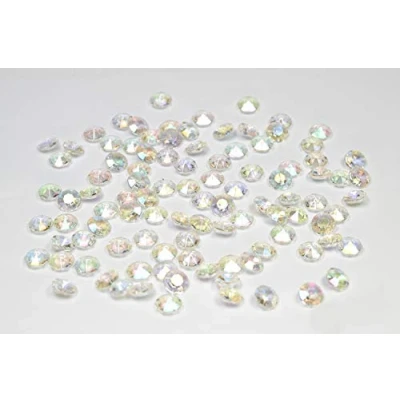 Abbildung von Creativery 100 Dekosteine Diamanten 12mm (Klar/Iris) // Deko Steine 1,2 cm Streudeko Tischdeko Diamonds Kristall Hochzeit Streuteile
