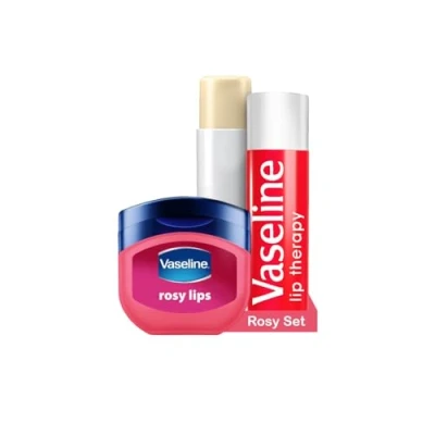 Abbildung von Vaseline Lip Therapy Rosy Pflegender Lippenbalsam und Pflegestift Set für optimale Feuchtigkeit (Rosy Set)