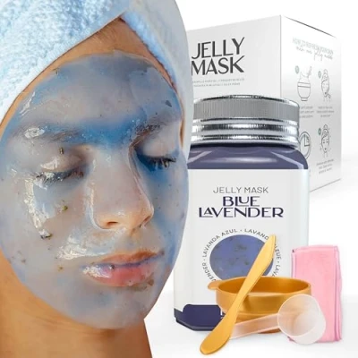 Abbildung von BRÜUN Peel Off Gelee Maske, Premium Qualität, modellierendes blaues Lavendeljar Maskenpulver für Gesichtsmaske, ideal Kosmetikerinnen, Spa Hautpflege, Hydro Gesichtsmaske