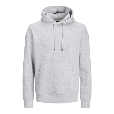 Abbildung von Jack &amp; Jones Herren Jjebradley Sweat Hood Noos Pls Kapuzenpullover, Light Grey Melange, 4XL Große Größen