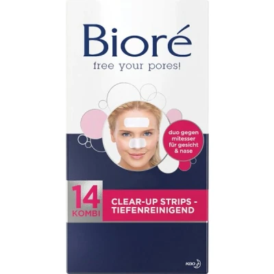 Abbildung von Biore Tiefenreinigende Clear up Strips 1 x 14 Stück Gesicht (7 Strips) und Nase Entfernen Mitesser Unreinheiten von Alle Hauttypen