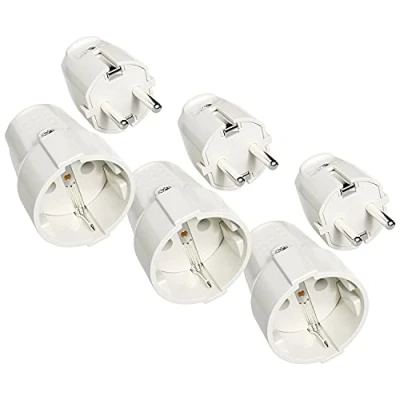 Abbildung von greate. Steckdose 3x Schutzkontakt Stecker &amp; Kupplung Schutzkontaktstecker Kupplung, 1 St.