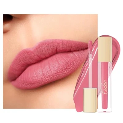 Abbildung von Oulac Flüssiger Lippenstift Matte Langanhaltender &amp; Kussechter Lippenstife Rosa Wasserdicht Lip Colour Cremige vegane Textur Intensive Pigmentierung Lippen Make up 4.5m,M33 Kissable