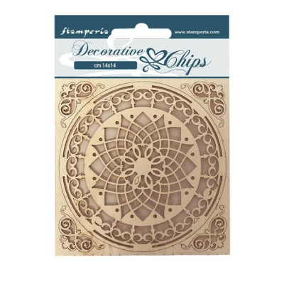 Abbildung von Stamperia SCB108 Decorative chips cm 14x14 Casa Granada Plate, Multicoloured, 14 x