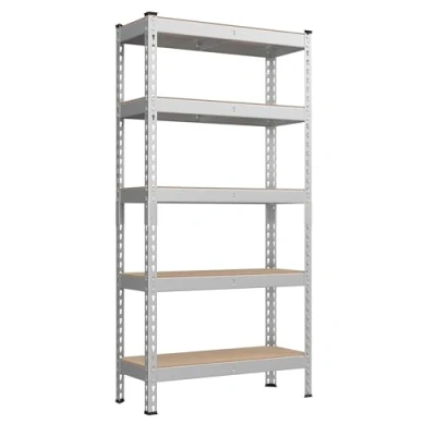 Abbildung von SONGMICS Schwerlastregal 2er Set, Standregal, Lagerregal, Küchenregal, Regal, 5 Ablagen, 30 x 75 150 cm, bis 875 kg belastbar, für Keller, Küche, Arbeitszimmer, silbern GLR300E02