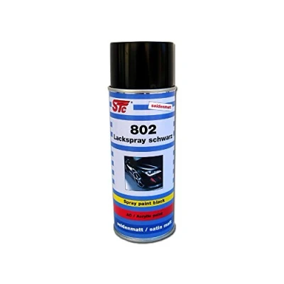 Abbildung von STC Lackspray schwarz seidenmatt 400 ml Sprühlack Farbspray Acryllack Spray