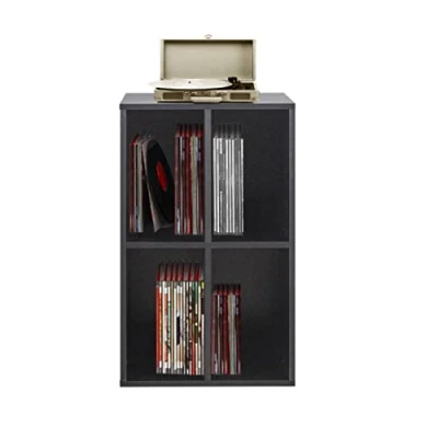 Abbildung von VDD Vinyl Schallplattenschrank Aufbewahrung von Schallplatten Plattenspielerschrank schwarz