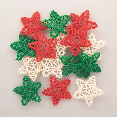 Abbildung von Baker Ross FC219 Weihnachtssterne aus Rattan 15er Pack, Natürlicher Bastelbedarf für Kinder, Bastelmaterialien Weihnachtsbastelbedarf