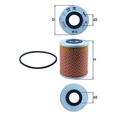 Abbildung von MAHLE ORIGINAL OX 15D Ölfilter Filtereinsatz RENAULT: 4 Kombi, Kastenwagen, LAND ROVER: 110/127