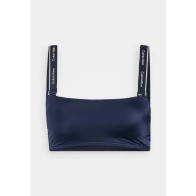 Abbildung von Calvin Klein Swimwear Removable Straps Bandeau Bikinitop, Damen, Größe: Large, Dark sapphire