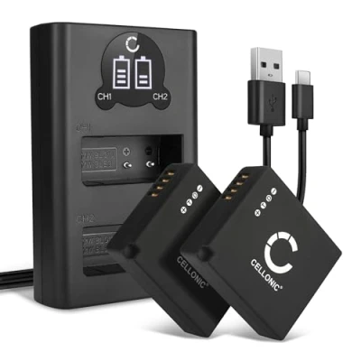 Abbildung von CELLONIC 2X DMW BLG10 BLE9PP Akku kompatibel mit Panasonic GX9 GX7 GX80 LX100 II Lumix TZ81 TZ80 TZ90 TZ95 TZ100 TZ202 DC GF3, 7.2V 7.4V 730mAh + Dual Ladegerät