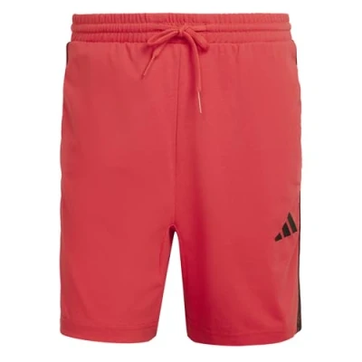 Abbildung von adidas Herren Essential Three Stripes Single Jersey Short 7IN, Pure Ruby/Black, S