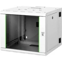 Abbildung von DIGITUS Netzwerk Schrank 19 zoll 9 HE Schwenkbar Wandmontage Traglast 100 kg Unique Serie Glastür Grau