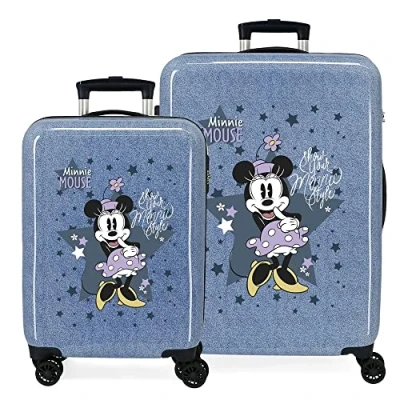 Abbildung von Disney Minnie Style Blue Koffer Set 55/68 cm starres ABS seitliches Zahlenschloss 104L 6 kg 4 Doppelrollen Handgepäck