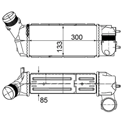 Abbildung von MAHLE ORIGINAL CI 493 000S Ladeluftkühler CITROËN: C4 I Grand Picasso, PEUGEOT: 307 SW