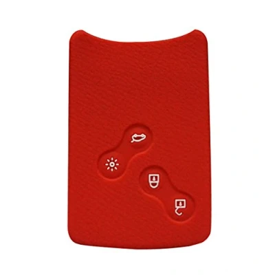 Abbildung von Happyit 4 Tasten Silikon Auto Smart Key Cover Fall für Renault Clio Scenic Megane Duster Sandero Captur Twingo Koleos Fernbedienung (Rot)