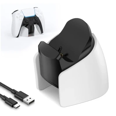 Abbildung von Ladestation für PS5 Controller, IINE Fast USB DualSense Edge Controller mit Ladeanzeige und Ladekabel