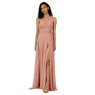 Abbildung von APART One Shoulder Abendkleid mit Plissee Drapierung vorne, Rose, 40