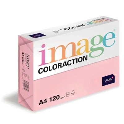 Abbildung von Image Coloraction Tropic farbiges Kopierpapier DIN A4, 210 x 297 mm, 120 g/m² buntes, holzfreies Druckerpapier für Kopierer 250 Blatt Hellrosa