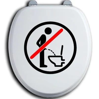Abbildung von HR WERBEDESIGN Im Sitzen pinkeln WC Deckel Toilettendeckel Bad Klo Aufkleber Sticker urinieren