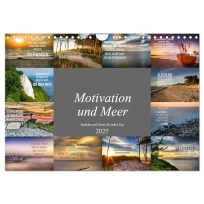 Abbildung von Motivation und Meer (Wandkalender 2025 DIN A4 quer), CALVENDO Monatskalender