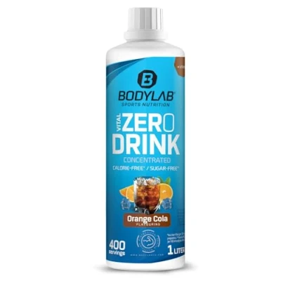 Abbildung von Bodylab24 Vital Zero Drink Concentrated Cola Orange 1000ml, Getränkekonzentrat zuckerfrei, Sirup, mit Vitaminen und L Carnitin, Sportgetränk wenig Kalorien
