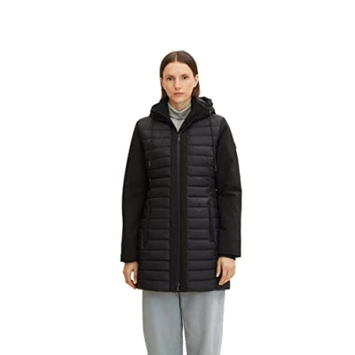 Abbildung von TOM TAILOR Damen Lange Softshell Steppjacke 1031320, 14482 Deep Black, L