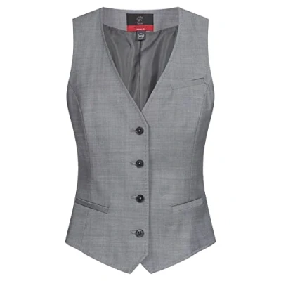 Abbildung von GREIFF Damen Weste RF Modern 37.5 Regular Fit, 4 Knopf, 2 Leistentaschen, 1 Brustleistentasche, AMF Handstich, Kurze Seitenschlitze, Stoffrücken, Farbe: Hellgrau, Größe: 40
