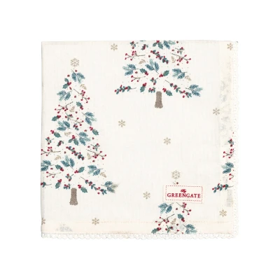 Abbildung von Greengate Lucie Stoffserviette mit Spitze white 40x40cm
