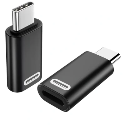 Abbildung von TiMOVO Lightning Buchse auf USB C Stecker Adapter, 2 Stück Adapter mit PD 35W Schnell Laden/Datenübertragung für iPhone 15/16/Pro/Pro Max/Plus/iPad Pro/Air, Schwarz