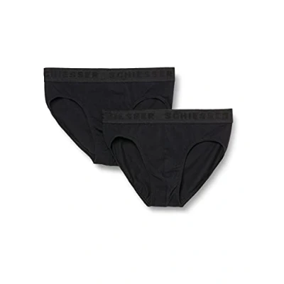 Abbildung von Schiesser Organic Cotton 2 PACK Slip für Kinder, Größe: 140, Schwarz