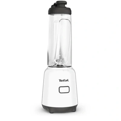 Abbildung von Tefal BL1501 Mix &amp; Move Mini Standmixer, inkl. To Go Flasche aus Premium Tritan, 300 Watt, platzsparendes Design, abnehmbare Klingen, einfache, ergonomische Einknopfbedienung, Weiß/Schwarz