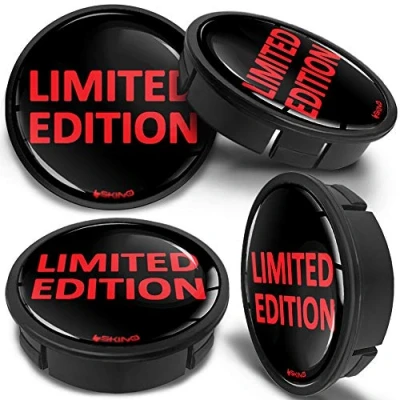 Abbildung von SkinoEu 4 x 60mm Universal Schwarz Rot Limited Edition Alufelgen Nabenkappen Felgen Kappen Felgendeckel Radkappen Radnabendeckel Nabendeckel Felgenkappen CX 28