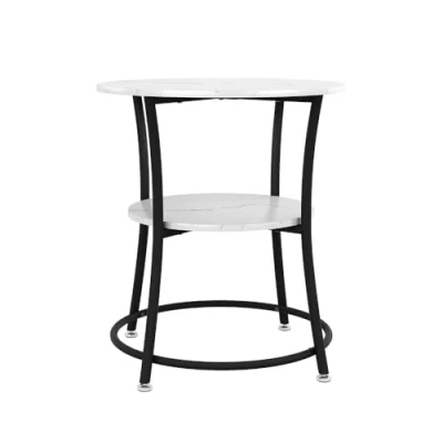 Abbildung von Vicco Couchtisch Quebec, Marmor Weiß, 50 x 55 cm mit Ablage
