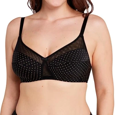 Abbildung von Sans Complexe, Klassischer BH ohne Bügel, Complice, IWN Black &amp; Ocker PEA Print, 75C