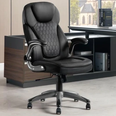 Abbildung von WOLTU Bürostuhl 200kg Belastbarkeit, Schreibtischstuhl ergonomisch, Chefsessel mit Kopfstütze Armlehnen, Drehstuhl Rollen, Bürosessel höhenverstellbar, Armlehnstuhl drehbar, Kunstleder, BS149sz