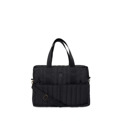 Abbildung von Jollein Wickeltasche Puffed Moos Black Wasserabweisend Kinderwagentasche Babytasche Multifunktional Schwarz