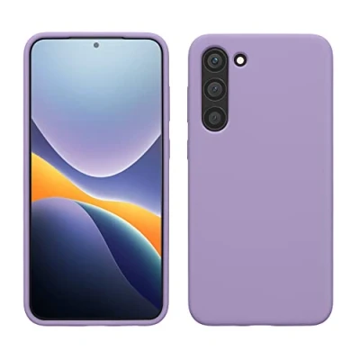 Abbildung von kwmobile Hülle kompatibel mit Samsung Galaxy S23 Plus dünnes Silikon Handy Case stoßfeste Handyhülle weiche Oberfläche Kabelloses Laden Veilchen Lila
